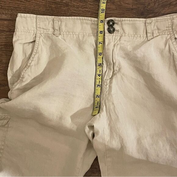 Cynthia Rowley Linen Cargo Pants Beige Khaki Size 8 - Picture 7 of 12